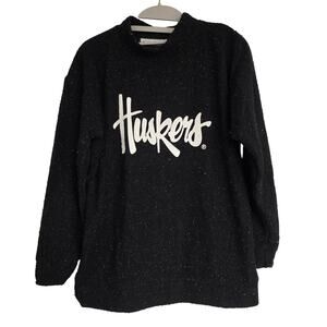 Women's Woolly Threads Nebraska Huskers Black Speckled Sweatshirt | Size XS